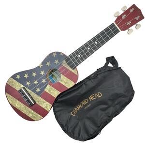 Diamond Head Vintage Series Soprano Ukulele American Flag Vinyl Gig Bag Uke